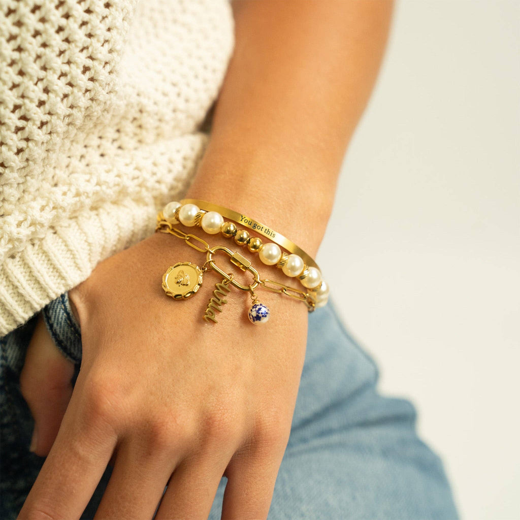 18K Gold PVD Stainless Steel Bee Pendant: Gold