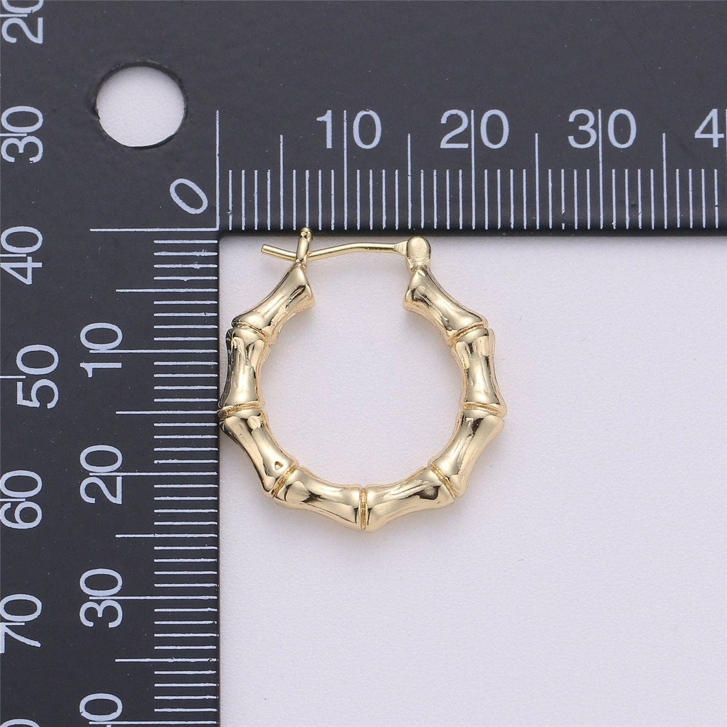 18k Gold Filled Bamboo Hoop Earrings K001