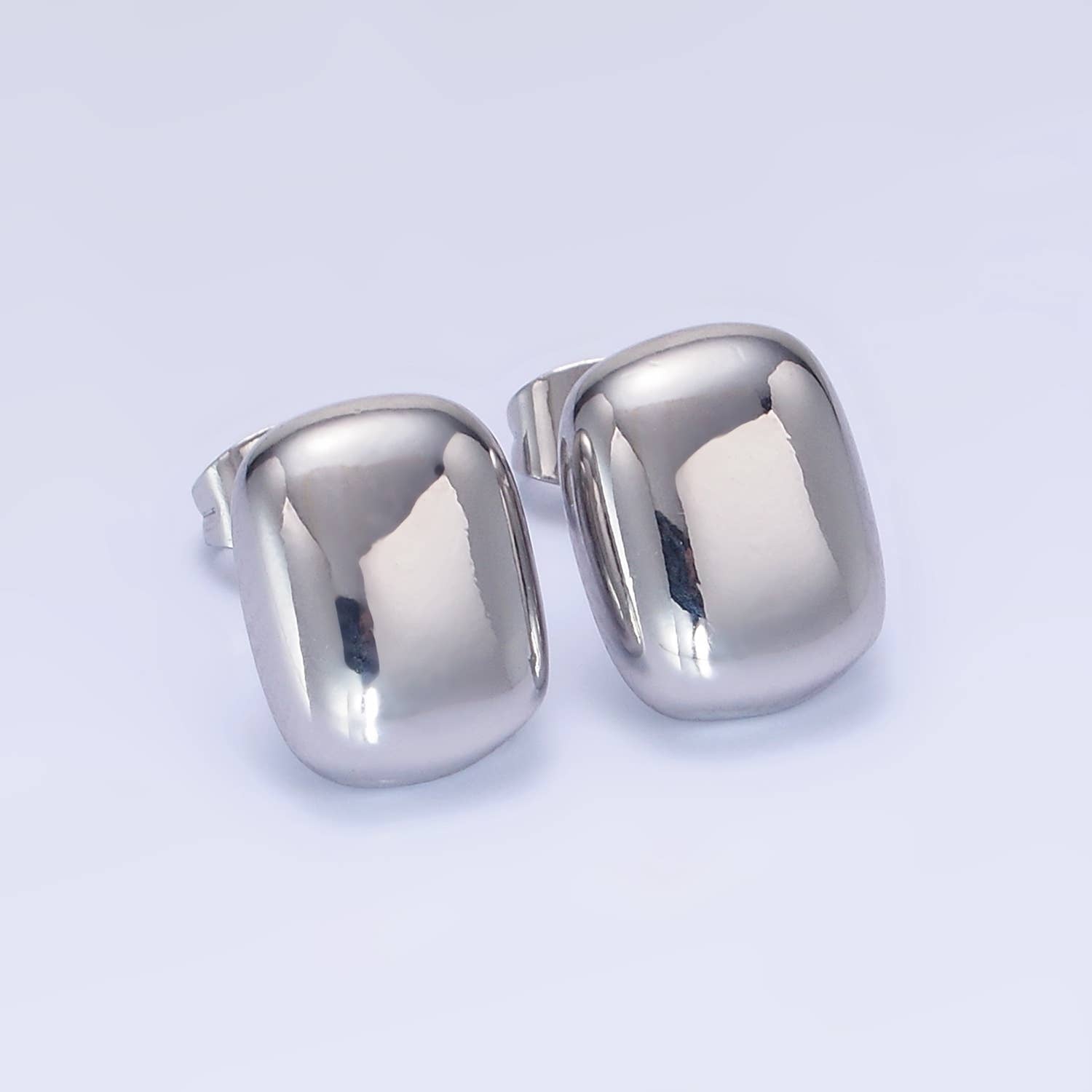 14K Gold Filled Mini Rectangular Bar Stud Earrings: Gold