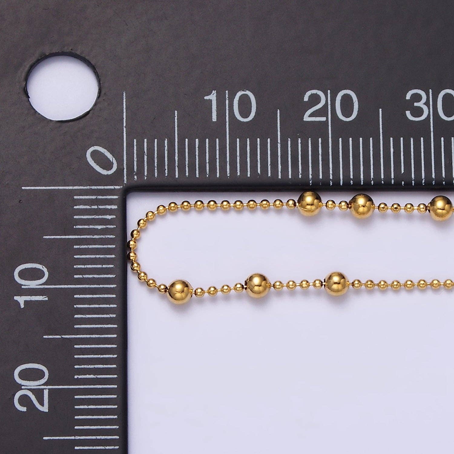 15.7" Gold Filled Beaded Satellite Chain Layering Necklace: Gold