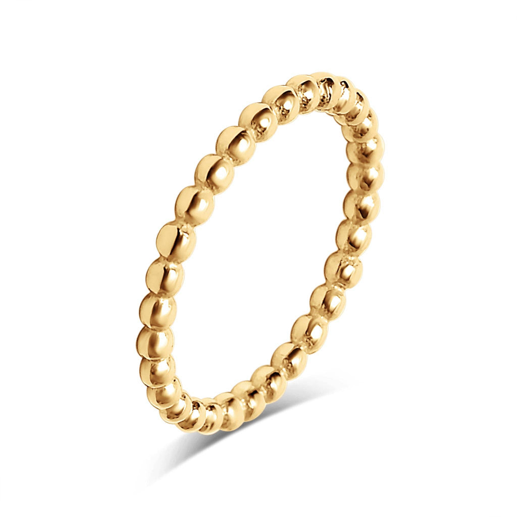 Stainless Steel Beaded Spacer Ring: Gold / 6