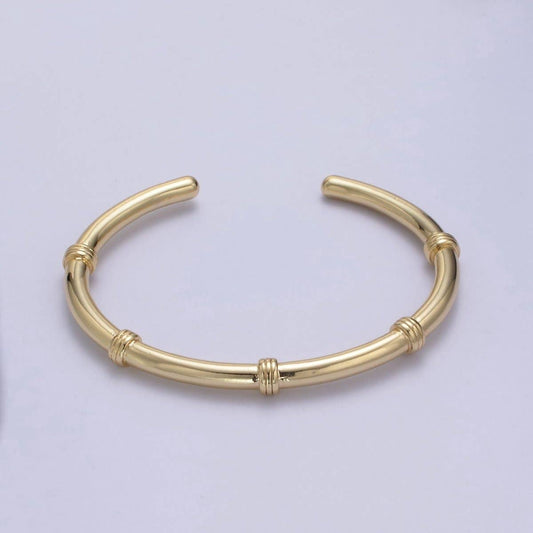 24K Gold Filled Knot Bangle Bracelet, Minimalist Small Knots Stacking Cuff Bracelet | WA-661 Clearance Pricing
