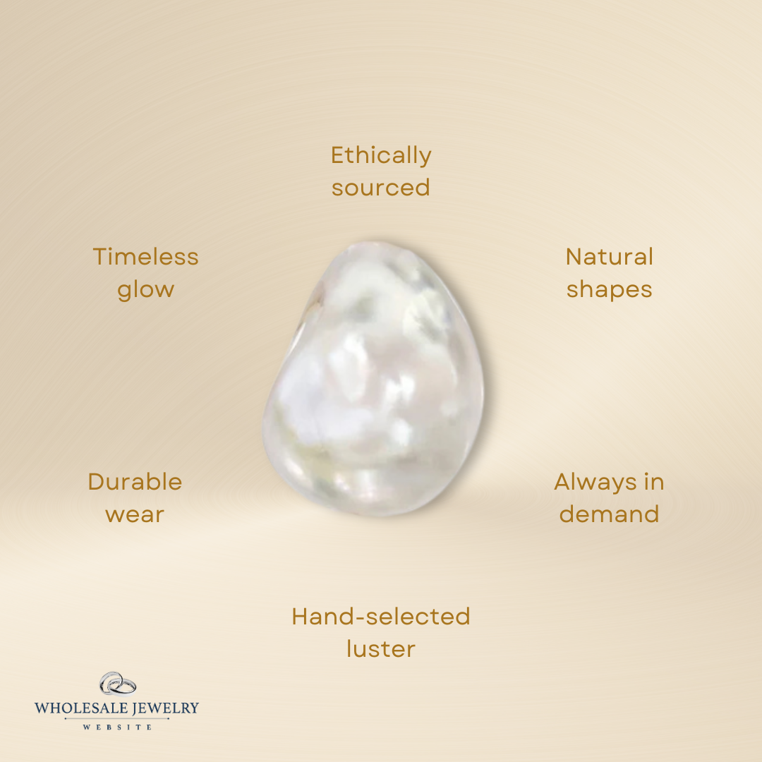 Freshwater Pearl Paperclip Split Chain Charm Holder Necklace: Gold