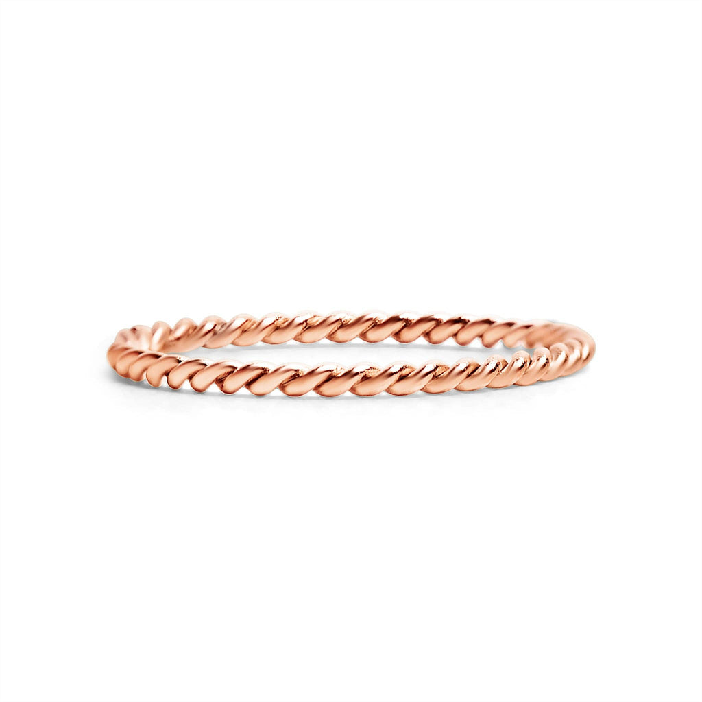 Stainless Steel Braided Stacking Ring - Hypoallergenic: Gold / 6