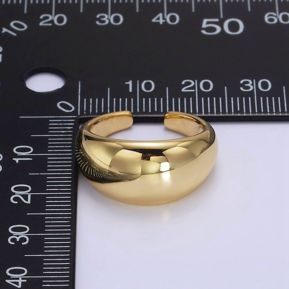 14K Gold Filled Dome Minimalist Band Statement Ring | O-572