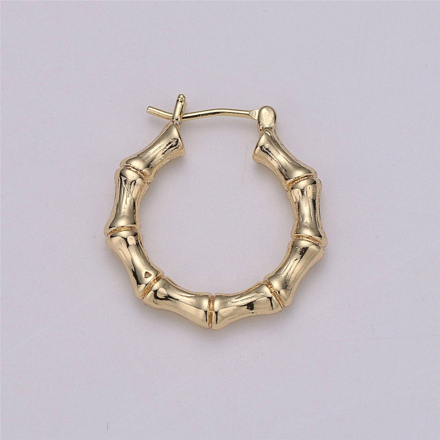 18k Gold Filled Bamboo Hoop Earrings K001