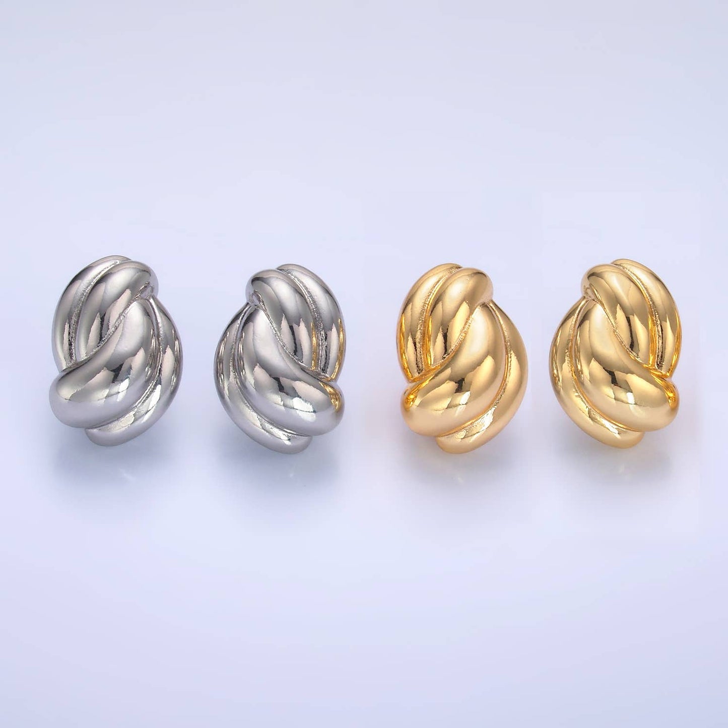 24K Gold Filled Tied Knot Stud Earrings | V228 V244 : Gold