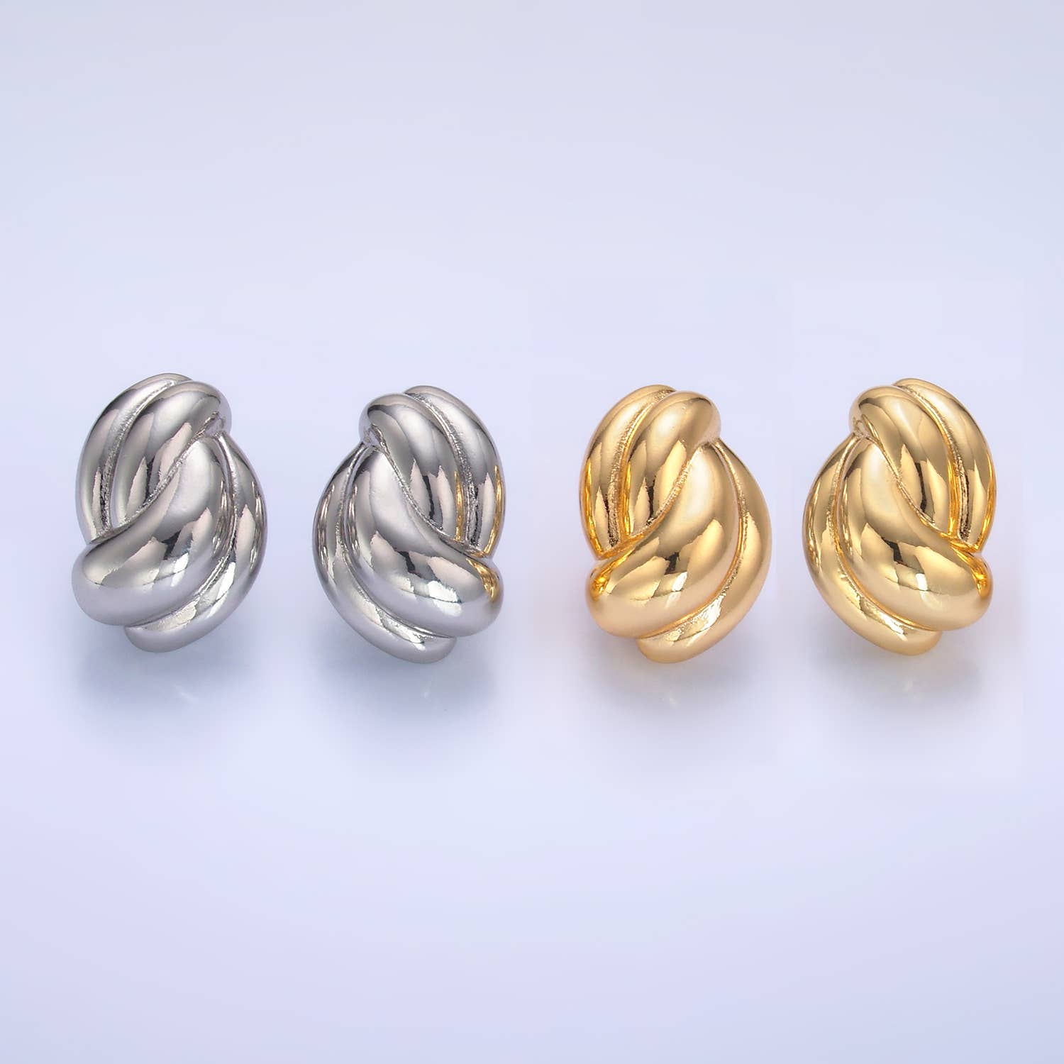 24K Gold Filled Tied Knot Stud Earrings | V228 V244 : Gold