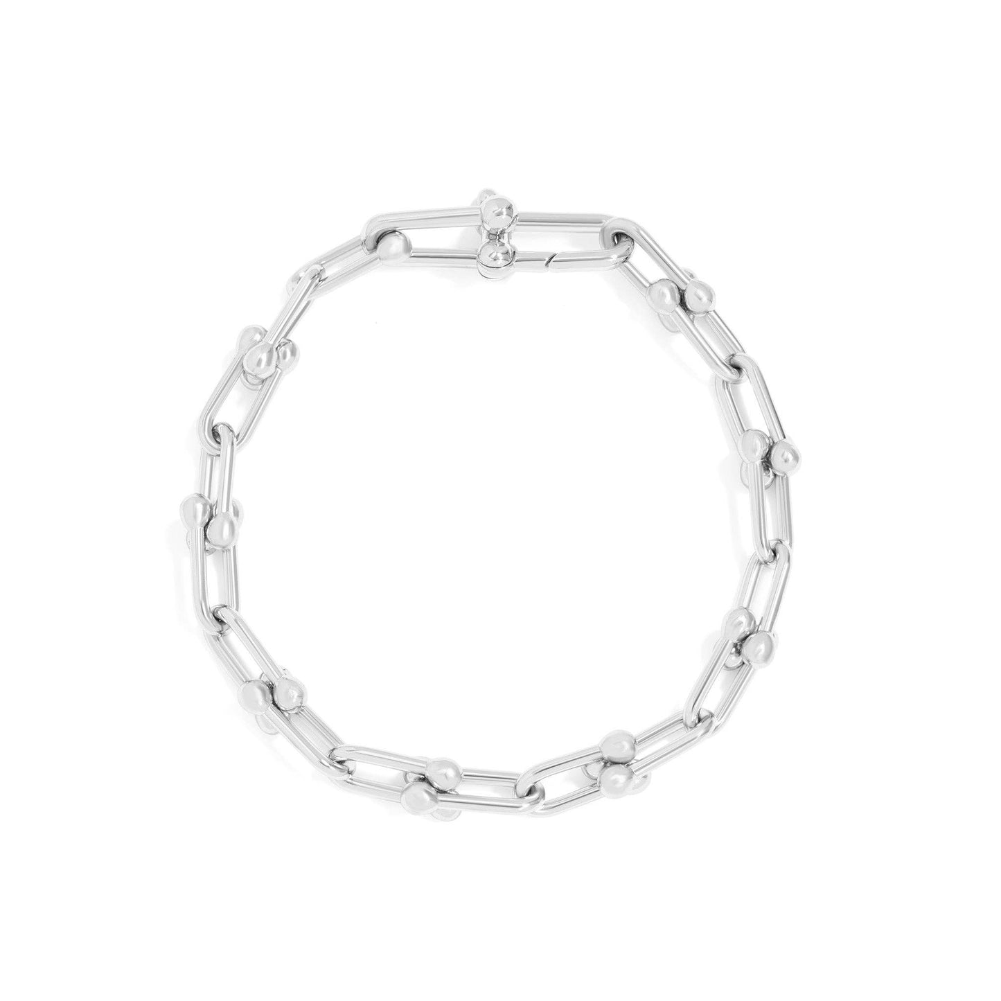 18K Gold PVD Stainless Steel Hardware Chain Bracelet: Gold