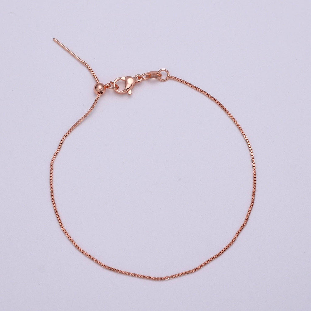 Gold Filled 8.5 long Chain with Lobster Clasp For DIY Jewelry Making Bracelet Anklet  L-206~L-209: Gold