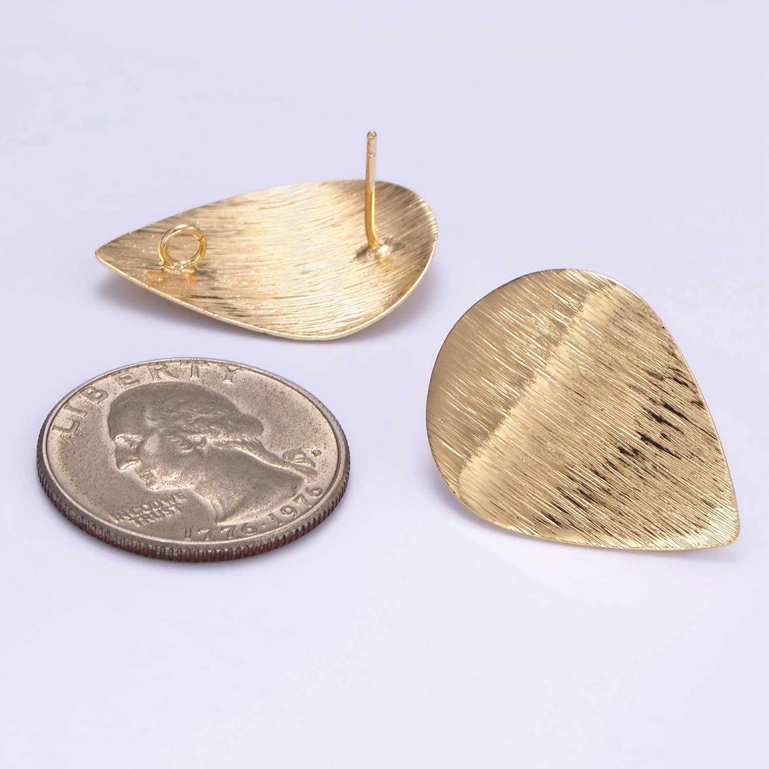 16k Gold Filled Teardrop Stud Earrings Findings | Z-821