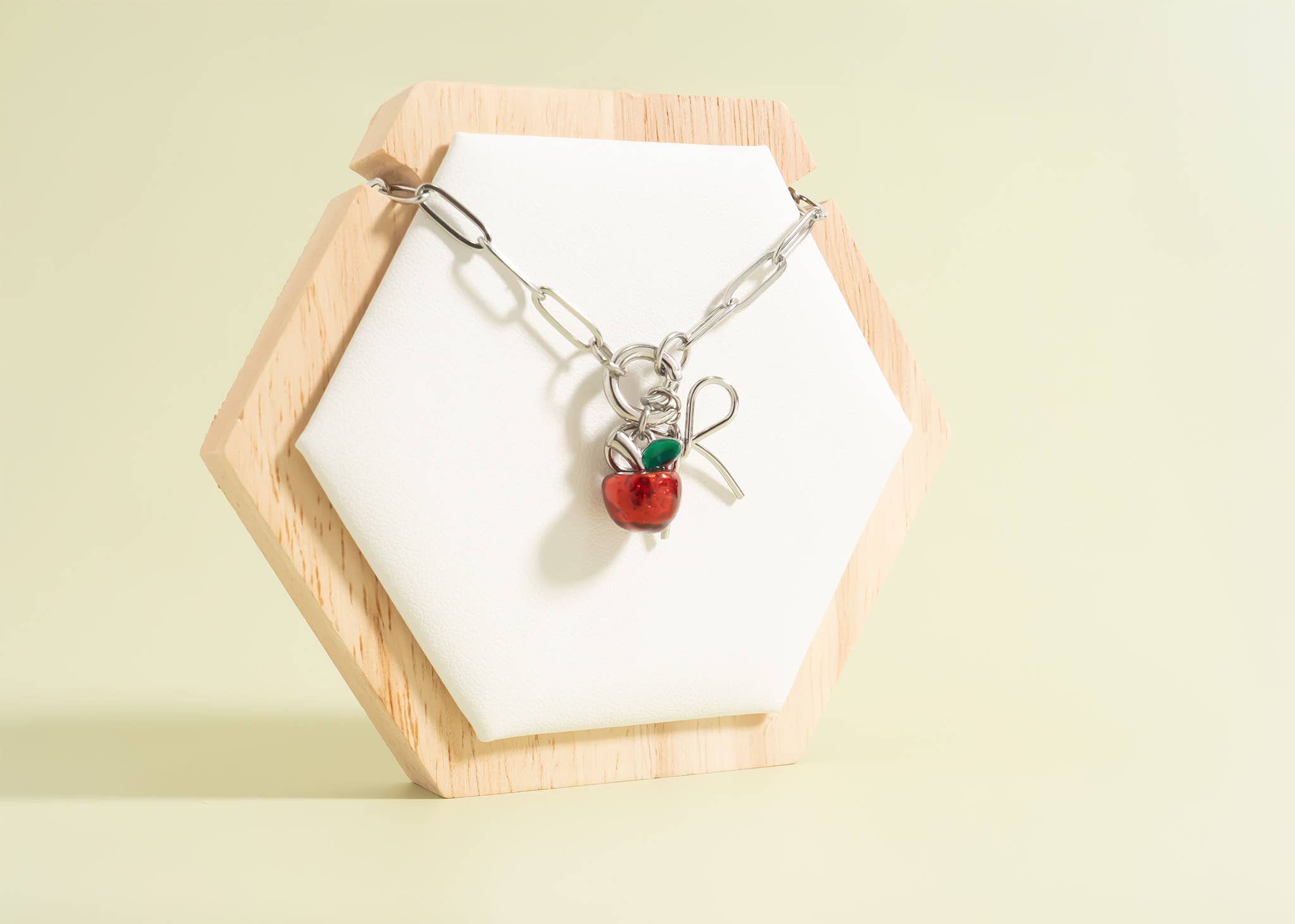 Stainless Steel Paperclip Carabiner Charm Holder Necklace: Gold / 16"+2"